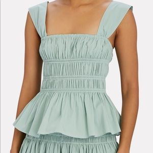 Staud Ida Smocked Poplin Top - Size S - Brand New